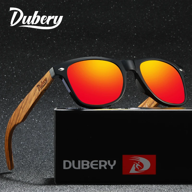 DUBERY Natural Wooden Sunglasses Men Polarized Fashion Sun Glasses Original Wood Oculos De Sol Masculino 190