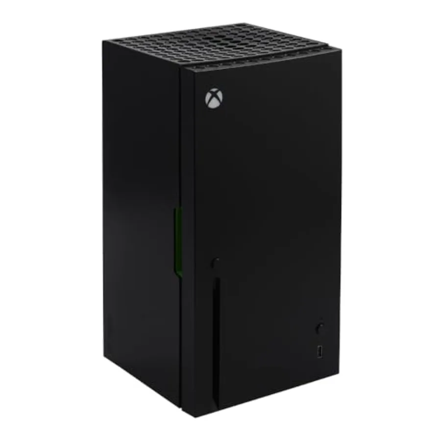 

Мини-холодильник-реплика Xbox Series X, 4,5 л, термоэлектрический, на 8 банок, питание AC/DC, портативный, для напитков и закусок, черный