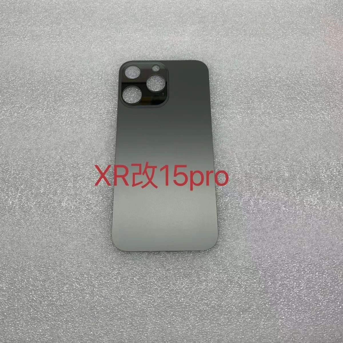 Diy for iPhone XR Retrofit 15 Pro back cover Glass Big Hole Camera Back Glass for XR to 15 Pro Replacement Part XR DIY 15Pro