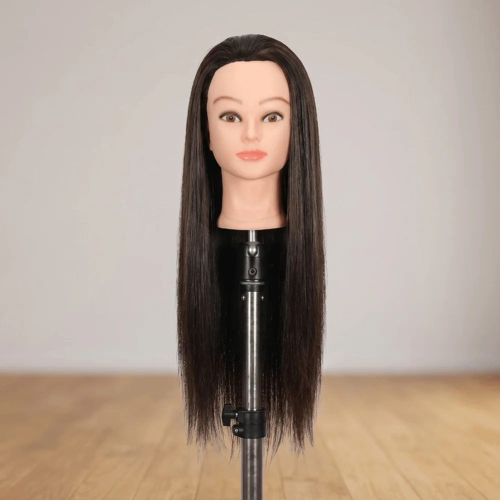 

Synthetic Adult Manikin Head Creative Head Model Long Hair Training Head Natural Straight Hairstyle Manikin Head Unisex