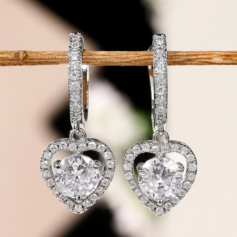The New Fashion Women's Earrings Personality Simple Senior Sense Colorful Gemstone Copper Diamond Temperament Niche Luxury Party image 4