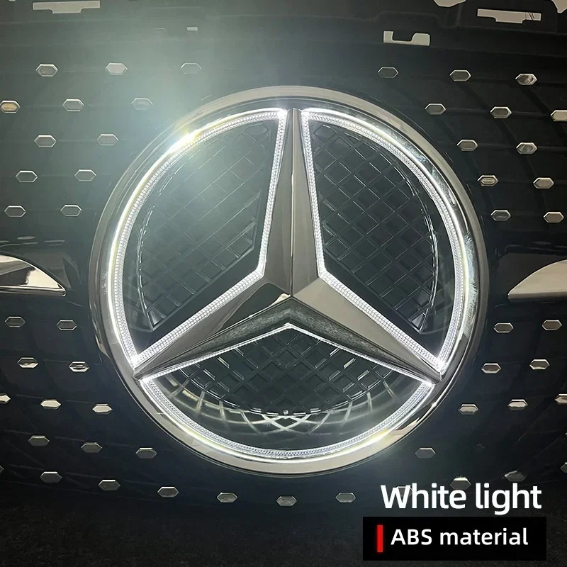 

Mercedes Benz W205 W212 W213 W204 ML W166 CLA C117 W176 W177 E GLK GLA GLC GLE значок решетки автомобиля, 3D зеркало передние светодиодные фонари