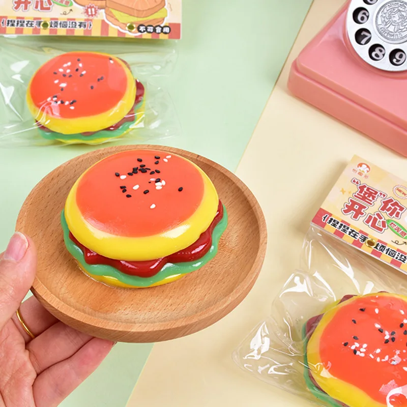 Novità Hamburger Lento Aumento Queeze Giocattolo Grande Hamburger Pane Squish Rimbalzo Lento Spremere Giocattolo Antistress Rilascio Mano Rilassarsi Giocattolo