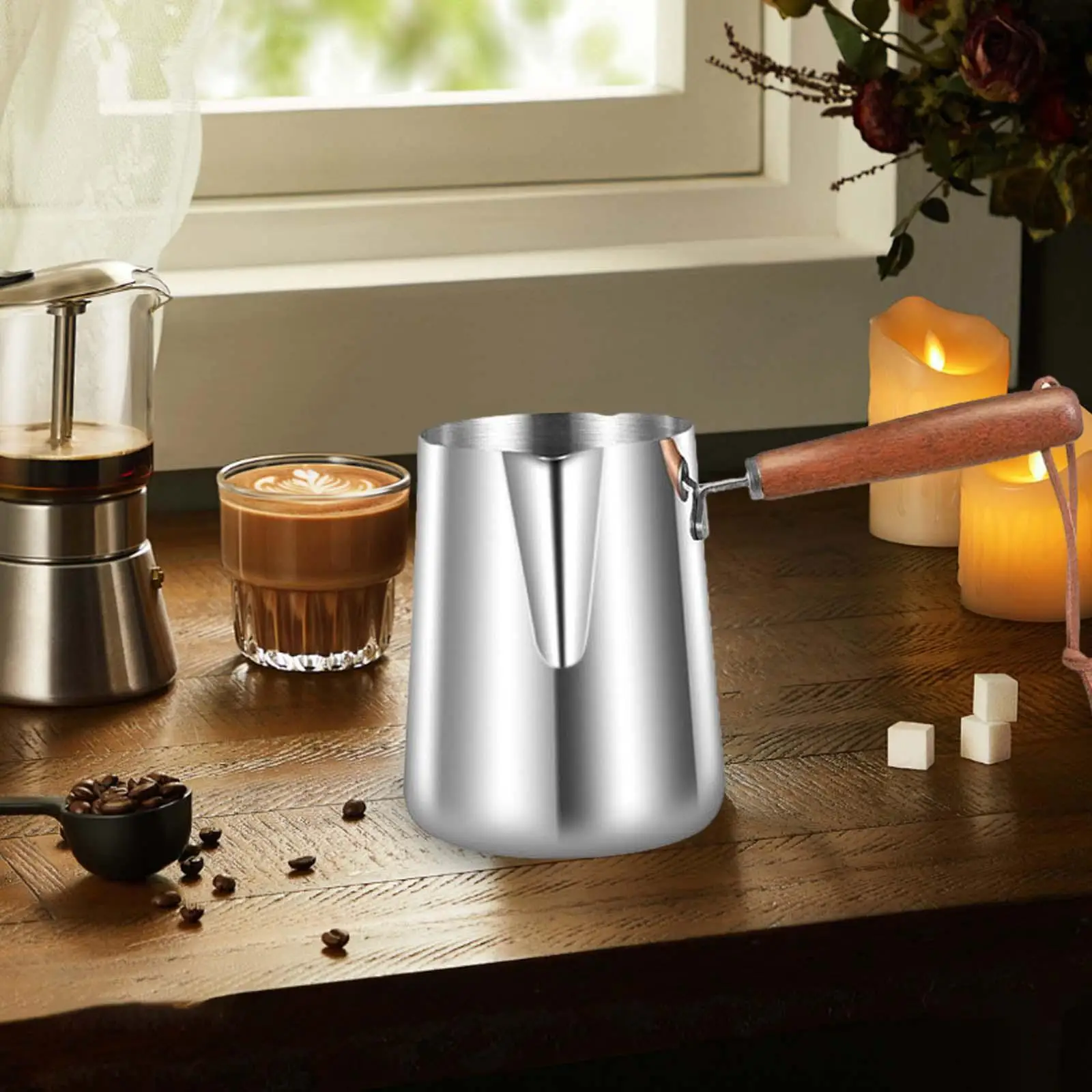 إبريق قهوة تركي كوب قهوة متين متعدد الوظائف غلاية شاي زبدة الحليب إبريق ذوبان لمطعم المطبخ والمكتب المنزلي والمقهى #4