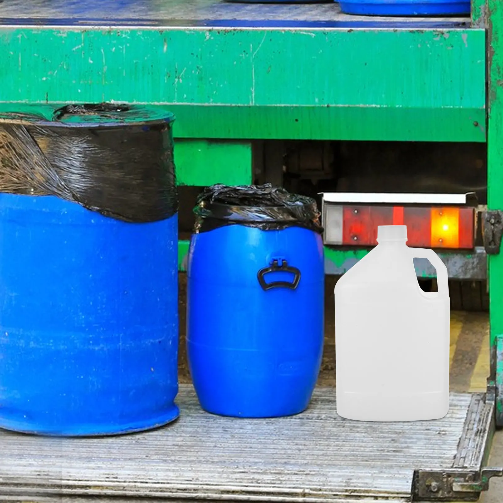 2 Stück 5L Chemikalien-Aufbewahrungsbehälter, Kunststoff-Flüssigkeitskanne für Klebstoffe, Reinigungsmittel, Seifenlösungen, auslaufsichere Versiegelung, seitlicher Griff, weiß