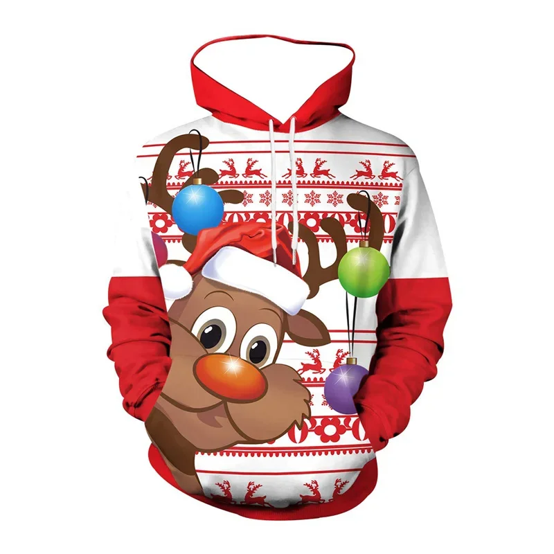 New 2024 3D Hoodie Men Collection Christmas Tree Snowman Men's Sweatshirts Printing Hoodies For Men Fashion Hoodedies Tops