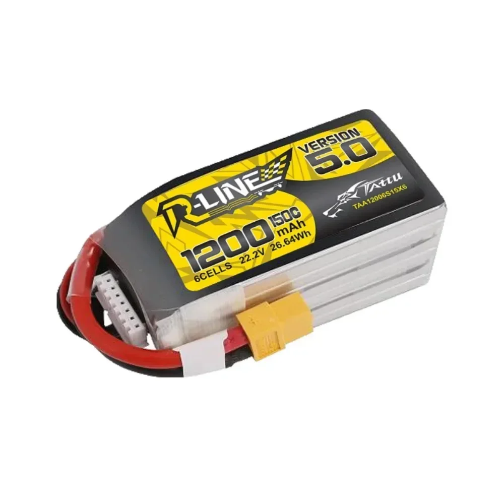 Tattu R-Line Version 5.0 V5 1200 /1400/1550mAh 150C 6S 22.2V Lipo Battery XT60 Plug FPV Racing Drone RC Quadcopter