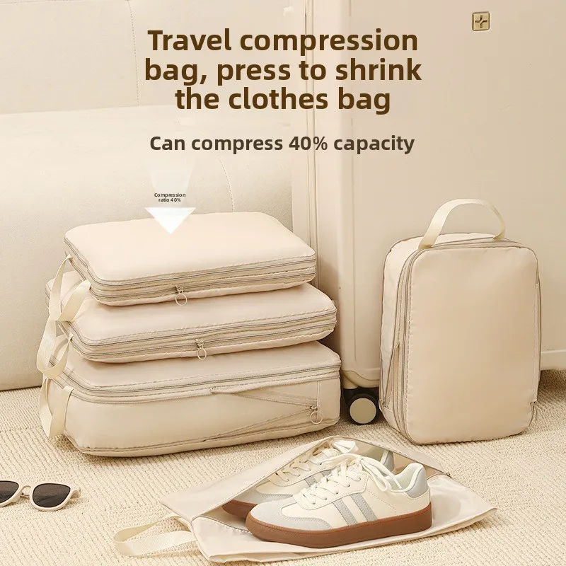 

Travel storage bag four-piece sub-packing bag multi-functional clothes suitcase packing bag set compressible storage bag