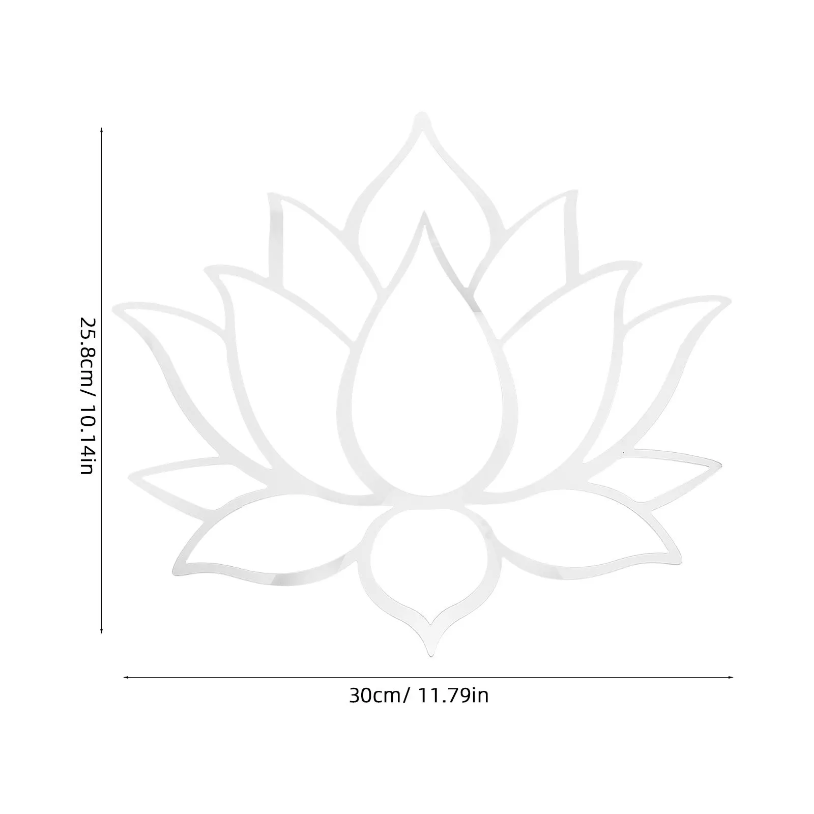 

Lotus Acrylic Mirror Wall Sticker Artistic Lotus Flower Wall Art Decor for Dining Room Living Room Home Flower Hanging Sign