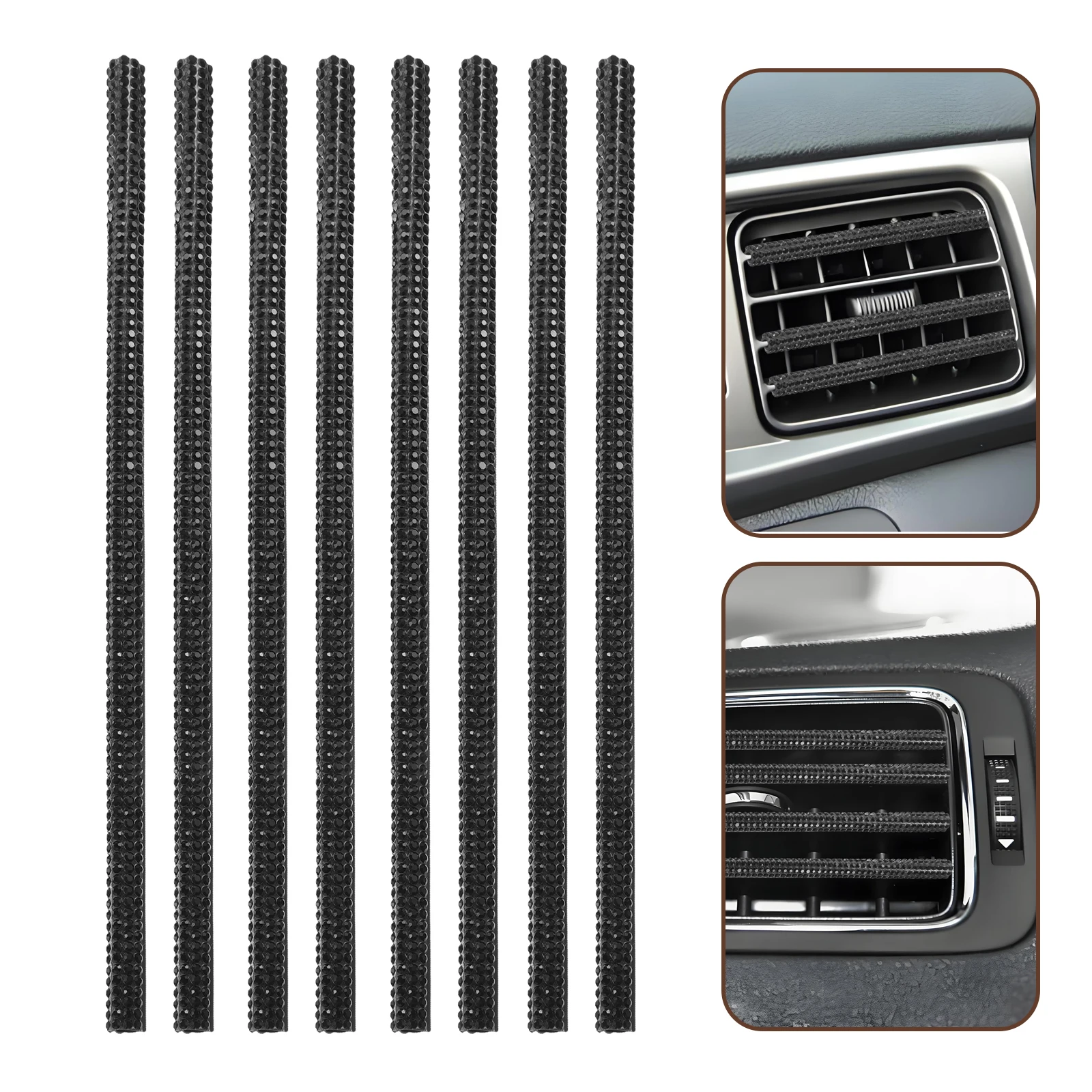 

10pcs Rhinestone Car Air Vent Trim Bling Vent Outlet Covers Glitter Decorative Strips Durable Vehicle Interior Accessories