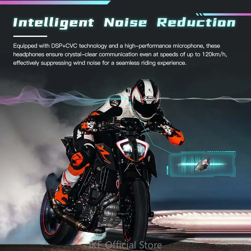 iKF-XY1 XY2 Motorcycle Helmet Bluetooth Headset Automatic Call Answering Earphones Voice Contro IP67 Waterproof Outdoor Riding