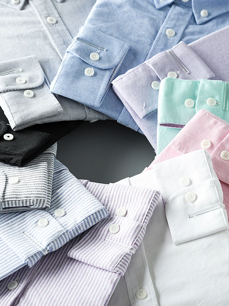 ハイティード オックス ウィーブ メンズ ロングスリーブ カジュアル イルト 純綿 秋新色 ファッショナブル シルエット スタンドフィット