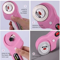 45mm Rotary Cutter with 5pcs Replacement Blades & Sewing Clips & Fabric Marker Pen for DIY Sewing Fabric Leather Quilting 4