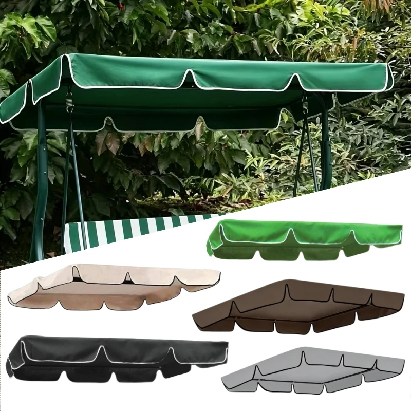 Heavy‑Duty Waterproof Swing Canopy Cover UV‑Proof Replacement Top for 3‑Seater Outdoor Patio Swing Chair Sun and Rain Protection