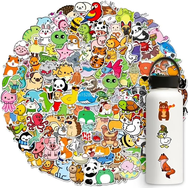 150Pcs Animal Theme Sticker Waterproof Decals for Kids Items Decoration Dropship