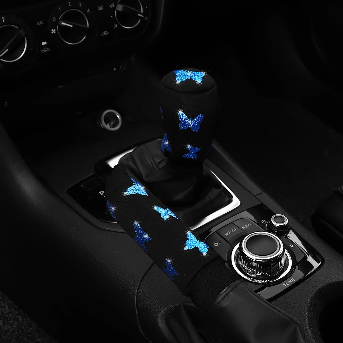 2-częściowy zestaw błyskawic z tkaniny Butterfly Blingbling Zestaw hamulca ręcznego do samochodu Zestaw uchwytów do manualnej przekładni Ogólne artykuły motoryzacyjne — zdjęcie 5