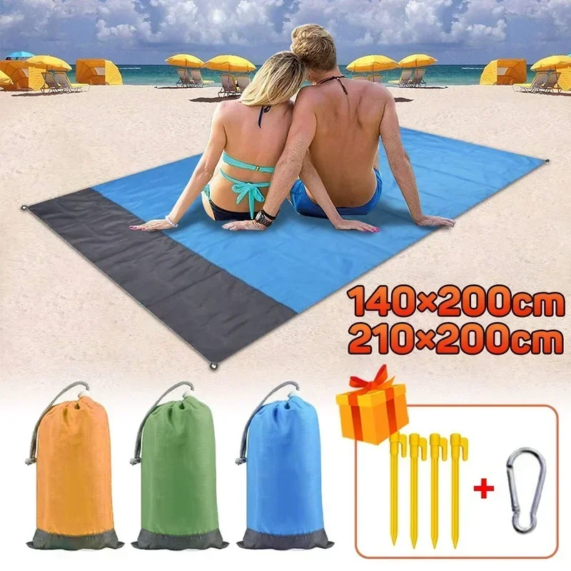 Waterproof Pocket Beach Blanket Folding Camping Mat Mattress Portable Lightweight Mat Outdoor Picnic Mat Sand Beach Mat