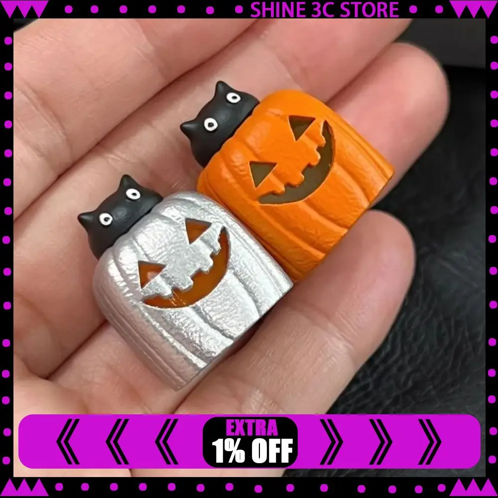 

Полупрозрачные колпачки для клавиш с тыквенным фонарем на Хэллоуин, индивидуальные колпачки для клавиатуры из смолы 1U с 3D принтом для аксессуаров для механической клавиатуры MX