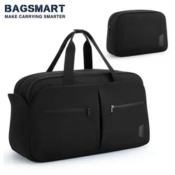 BAGSMART 45L Travel Duffel Bag for Women Carry on Weekender Overnight Bag with Toiletry Bag Separate Shoe Bag for Travel Gym