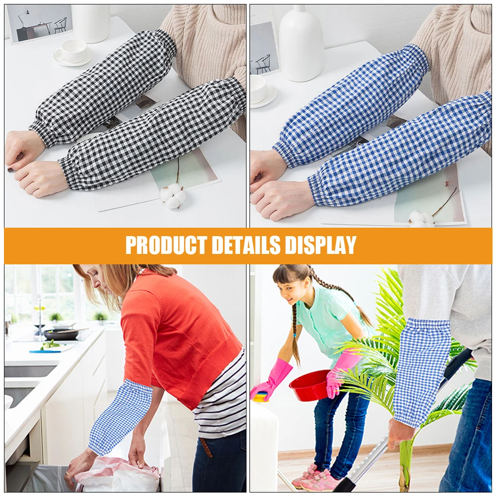 

Anti-Stain Oversleeves For Kitchen Cooking Dish Washing Gardening Oil Proof Arm Covers Sturdy Cotton Linen Fabric