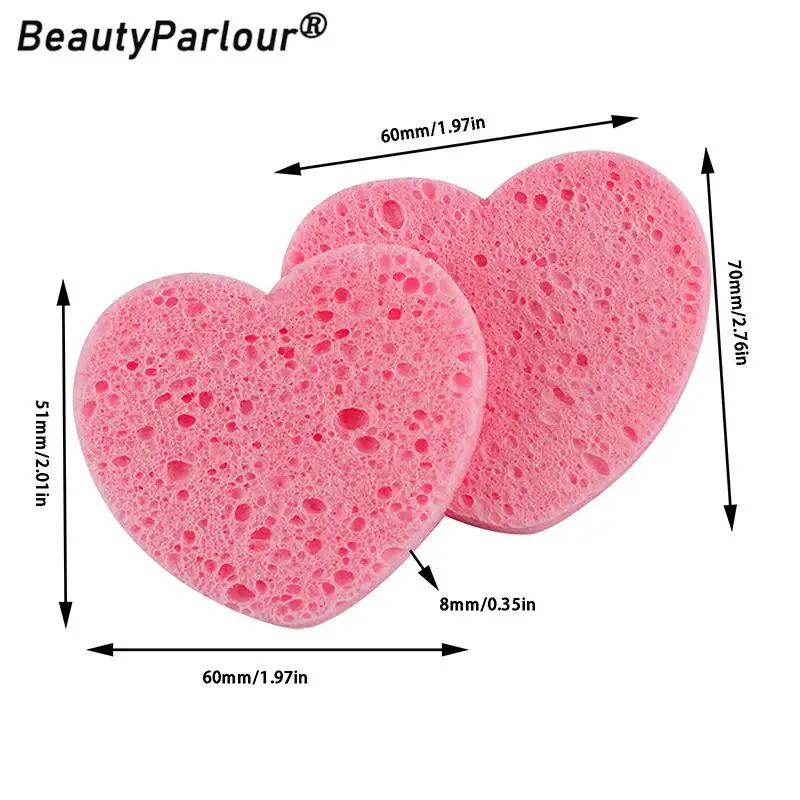 20/50pcs Heart-Shaped Face Sponge Remover Tool Natural Wood Pulp Cellulose Compress Cosmetic Puff Facial Washing Sponge Makeup