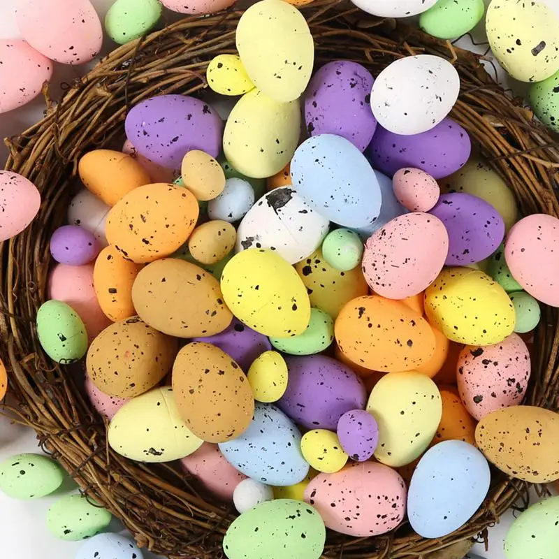 20/50pcs Mini Schiuma Uova di Pasqua Colorate Uova di Uccelli Finti Festa di Pasqua Decorazioni per la Casa Regali per Bambini Favore FAI DA TE Buona Pasqua Decorazione 2025