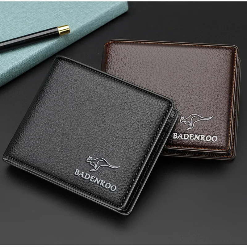 Men's Genuine Leather Wallet Men Wallets with Coin Pocket and ID Window Minimalist Wallet Credit Card Holder Walletsfor Men