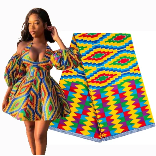 100% Cotton Ankara Wax Fabric Guaranteed Veritable African Pagne Wax Fabric Block Print Ghana Style Tissu For Women Dress Sewing