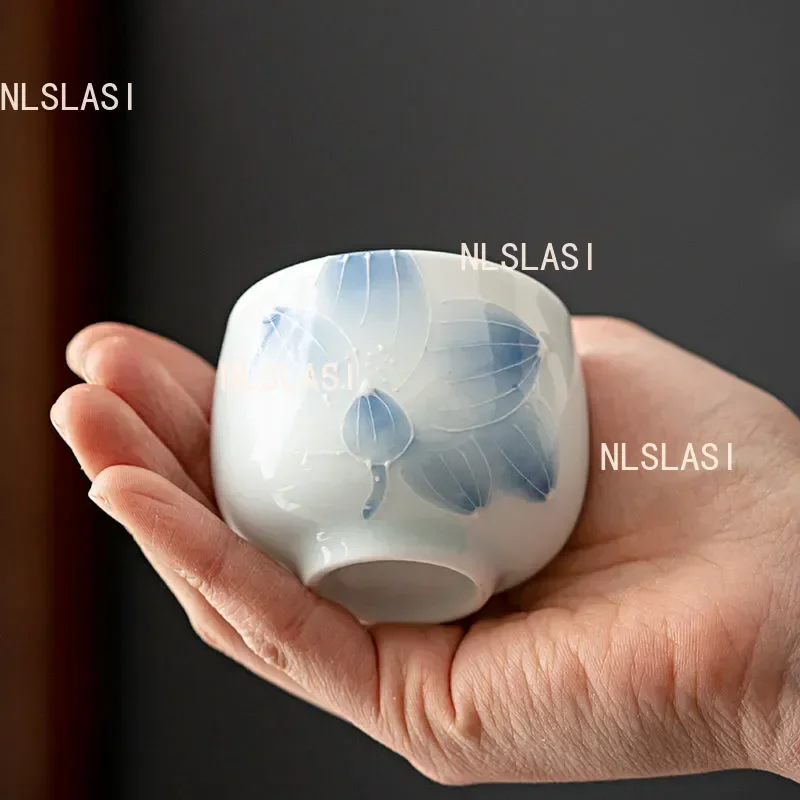 1pcs Tea Accessories Kiln Restoring Ancient Ways Master Cup Celadon Teacup Porcelain Chinese Kungfu Teacup  Chinese Cup