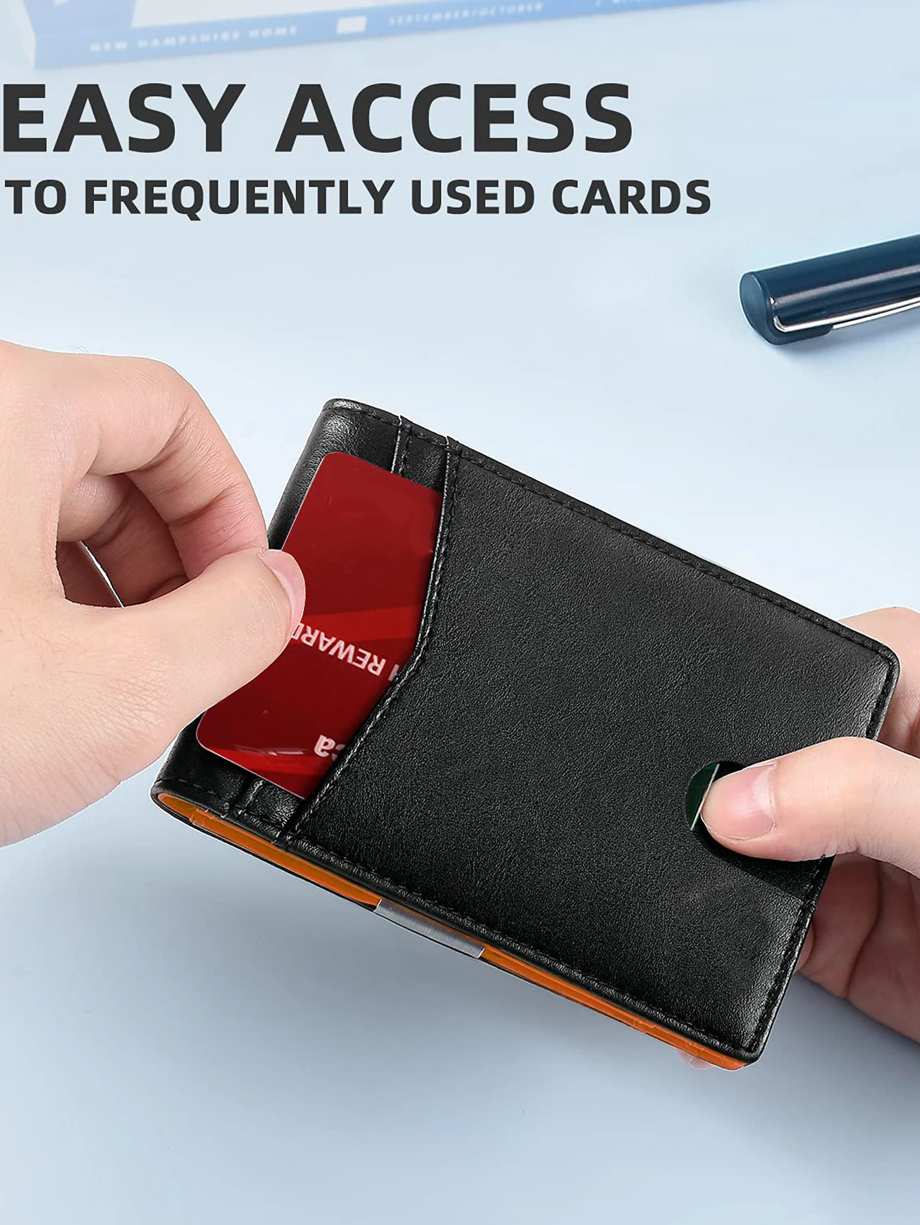 الرجال ضئيلة رقيقة الحد الأدنى جيب الجبهة محافظ الرجال تتفاعل حجب المحمية حامل بطاقة المحمولة 12 بطاقة محفظة متعددة الوظائف #3