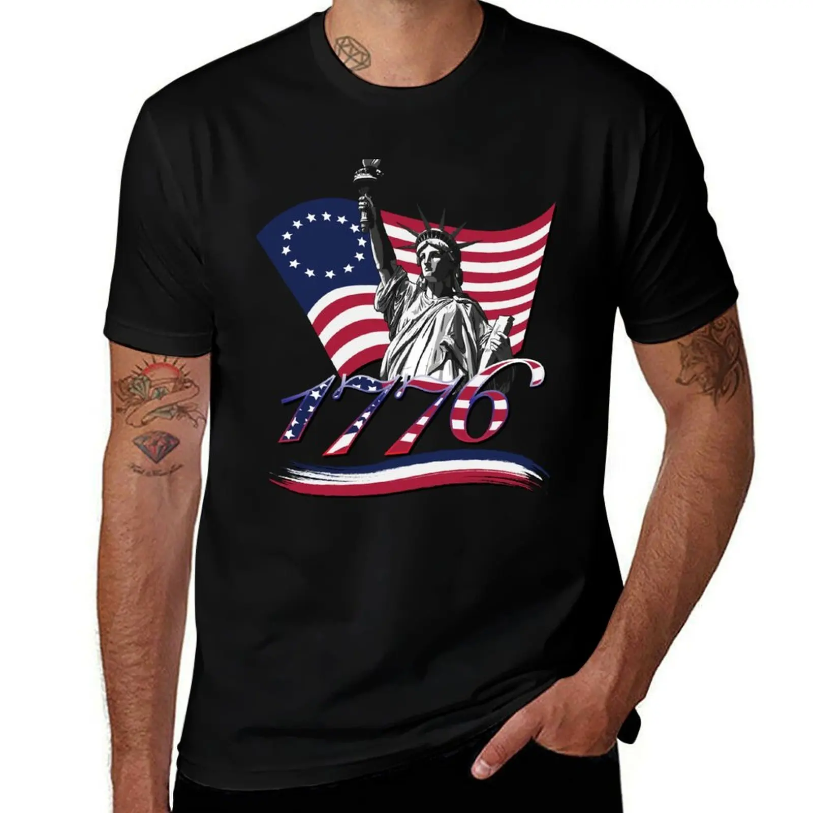 

Liberty 1776 T-Shirt football t shirt customizeds quick-drying anime t shirts big and tall t shirts for men