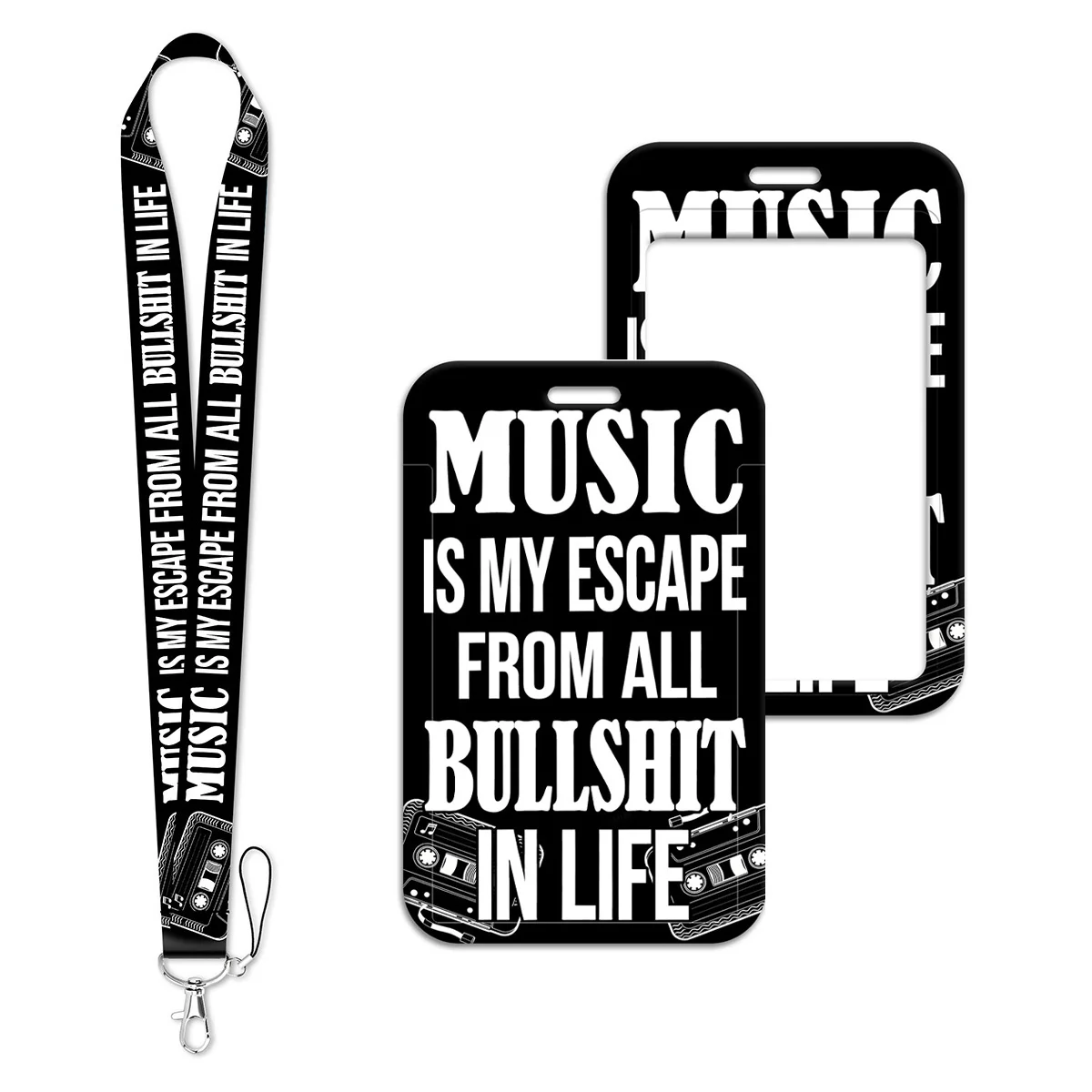 

'Bullshit In Life' Quotes Lanyard Neck Strap Keychain ID Card Cover Badge Holder Mobile Phone Hang Rope Keyring Accessories Gift
