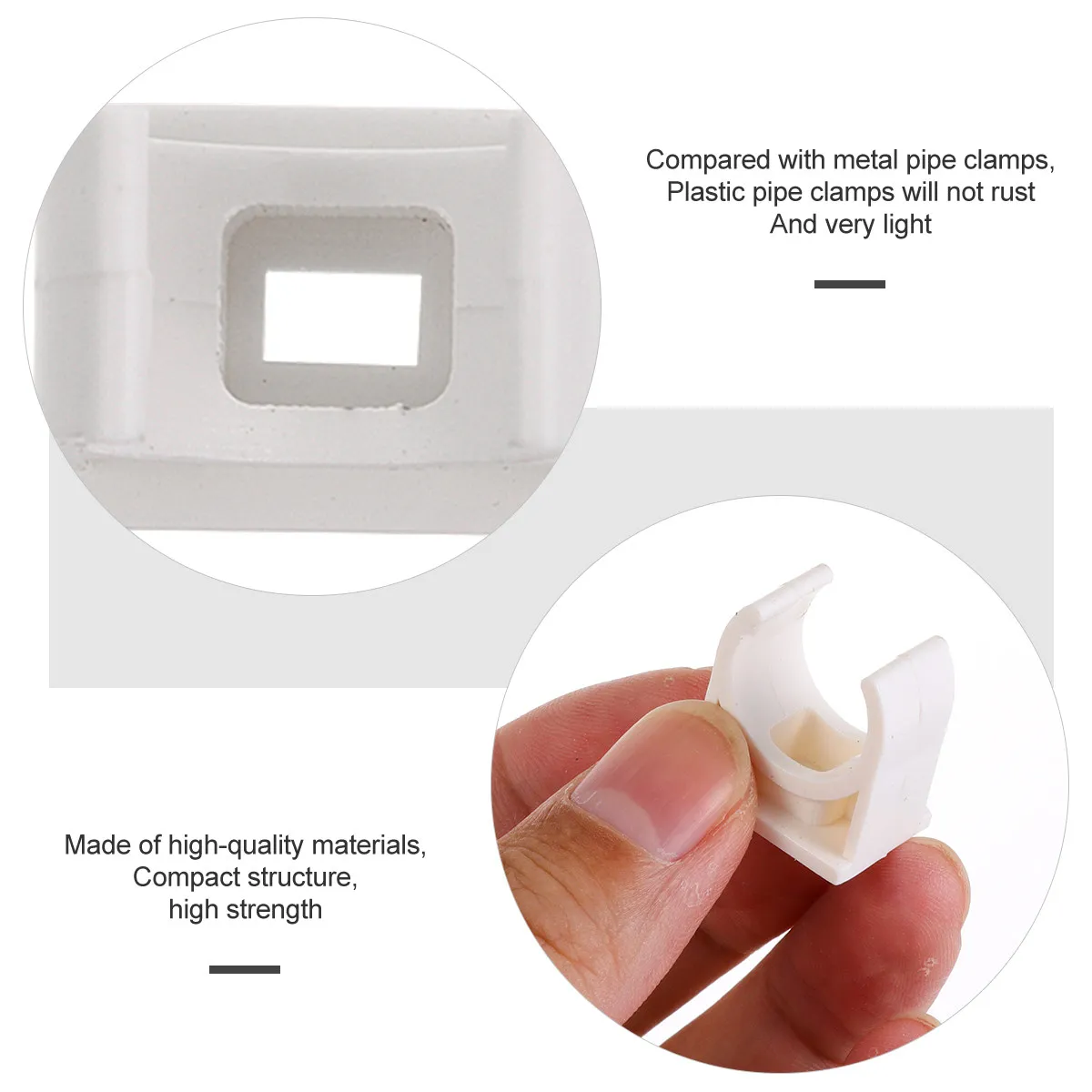 Durable White Clamp Pipe Support Talon Holder Easy Install PVC Clips for Thin Wall Hose Water Fuel Clamp - view 6