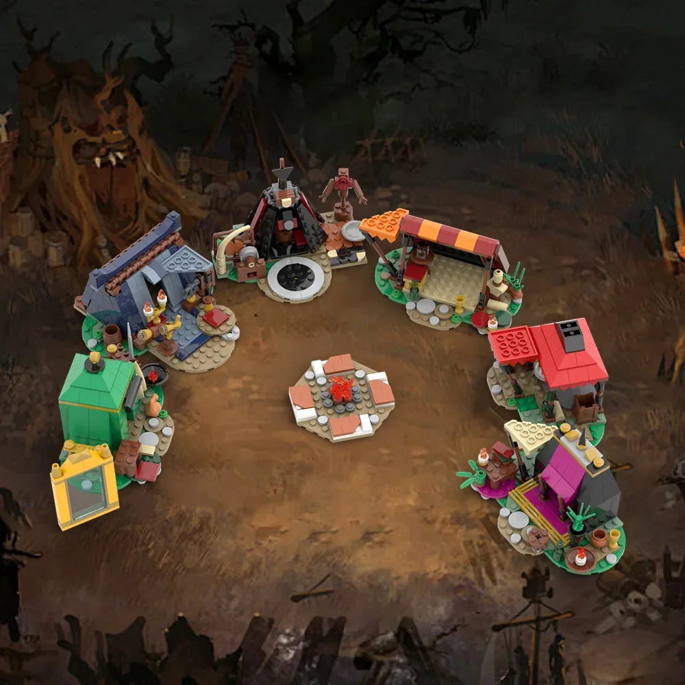 

MOC Baldured Gated Fire Camp Set Кирпичи Популярные игры Fire Camp Set Строительные блоки Модель Сборка игрушек Дети DIY Подарки на день рождения