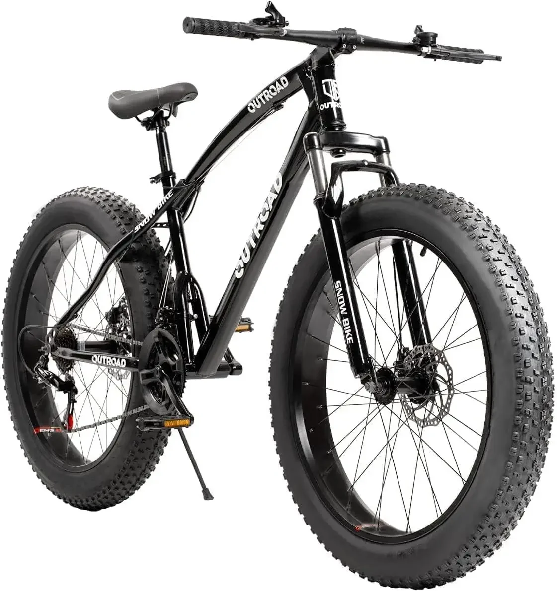 Fat/Normal Tire Mountain Bike, 21 Speed with Dual Front Suspension, Double Disc Brake and High Carbon Steel Frame Anti-S