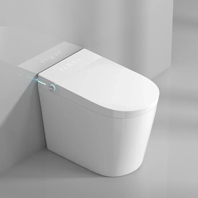 Bathroom Toilet,Modern One-Piece Smart Ceramic WC Toilet Automatic Operation Intelligent Bathroom Floor Mounted Electric