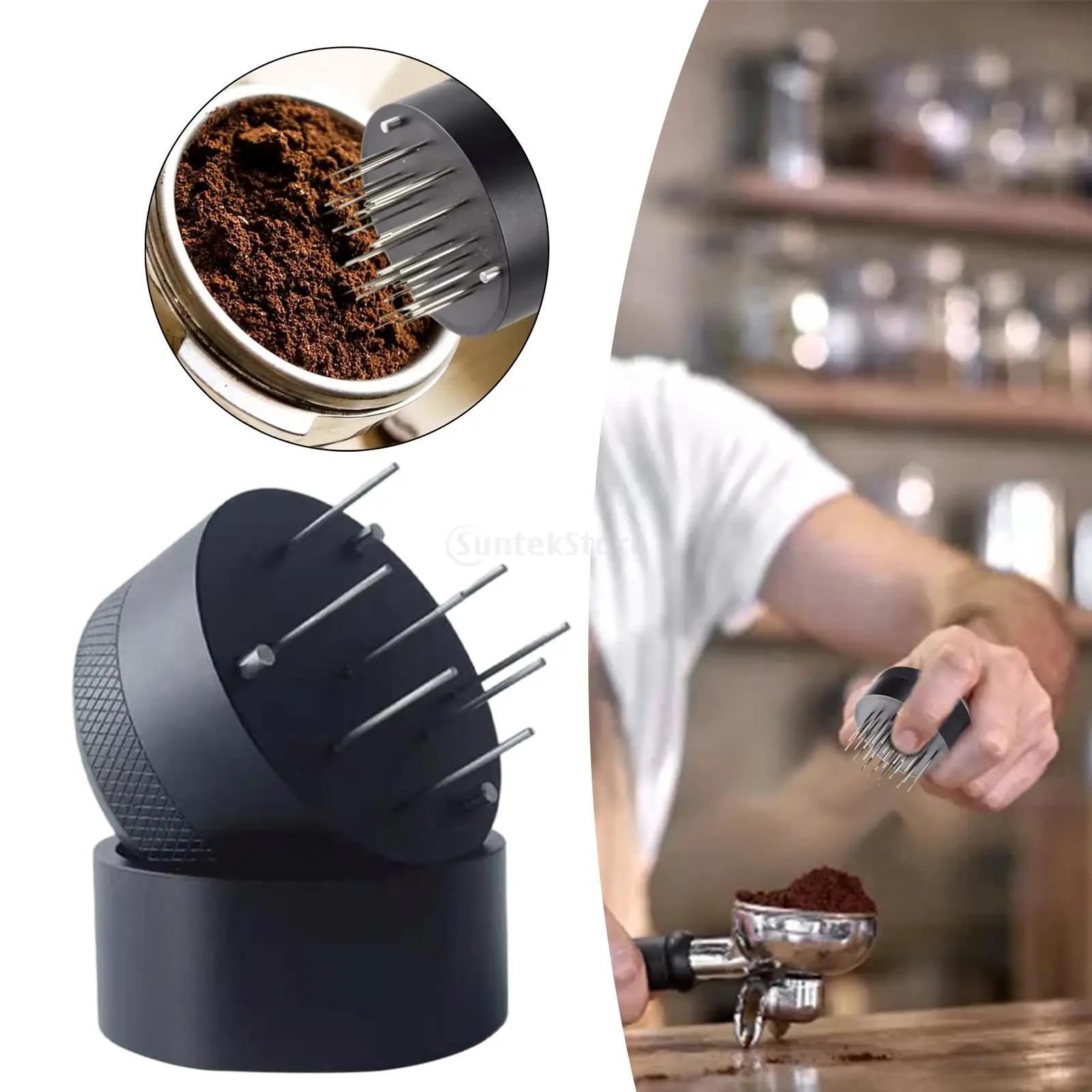 Professional Coffee Needle Tamper, Hand Tamper Leveler Tool Espresso Coffee Stirrer Coffee Distributor for Bar Cafe Home Kitchen