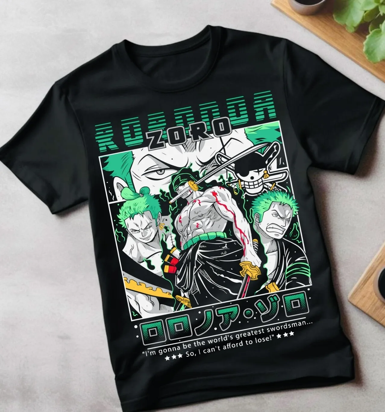 2026 Sommer ONE PIECE Anime Roronoa Zoro Bedrucktes Lockeres Kurzarm-T-Shirt aus Reiner Baumwolle für Kinder Trendiges Unisex Casual Y2k