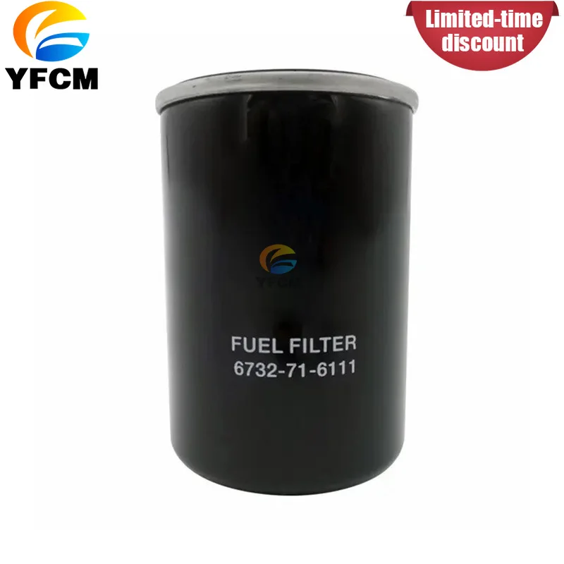 1 PCS 6732-71-6111 Diesel Fuel Filter Element for Komatsu Excavator PC200-7