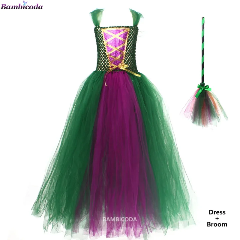 Hocus Pocus 2 فستان الهالوين للأطفال التأثيري للفتيات الساحرة ساندرسون الأخوات ماري سارة وينيفريد فستان حفلة تنكرية للأطفال