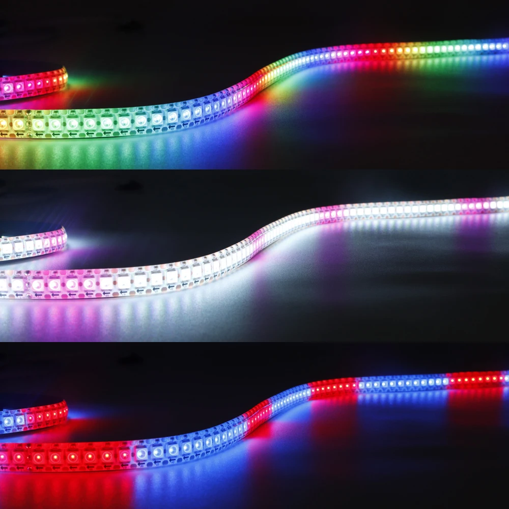 DC 5V Ws2812b Led Strip 74/96/144Leds/M Individueel Adresseerbare Smart 5050rgb Ws2812 Pixels Led Licht Ip30/65/67 Zwart/Wit Pcb