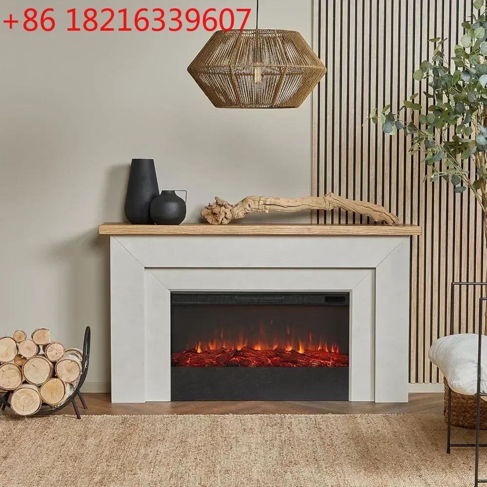 68 Inch Landscape Fireplace, Replaceable Fireplace Plug-in Heater, Realistic Wood and Flame Effects, Remote Control, Timer