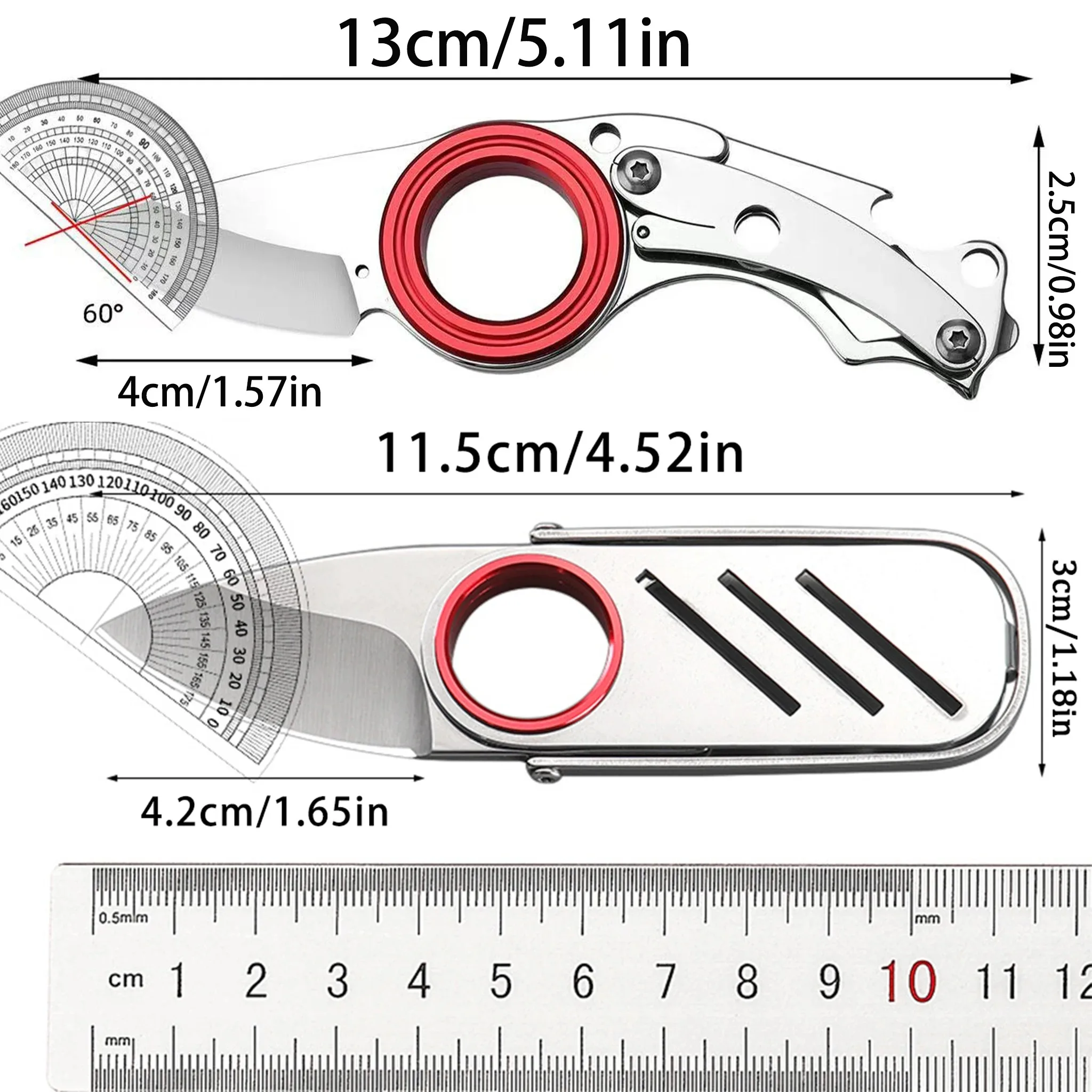 Mini Edelstahl EDC Schlüsselanhänger-Werkzeug, Tragbarer Multifunktions-Kartonöffner für Paketöffnung, Tägliche Nutzung & Haushalt – Detail 9