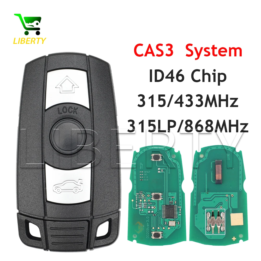 20PCS Remote Key Fob 315MHz 433Mhz 868MHz 46Chip For BMW CAS3 1/3/5/7Series X5 X6 E60 E61 E70 E71 E87 E90 Z4 KR55WK491 Locksmith
