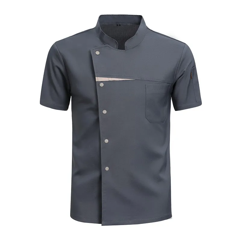 Chaqueta de cocina para hombre, uniforme de Chef de restaurante occidental, ropa de trabajo para Hotel, abrigos de camarero de panadería, uniforme de cocinero de restaurante de verano