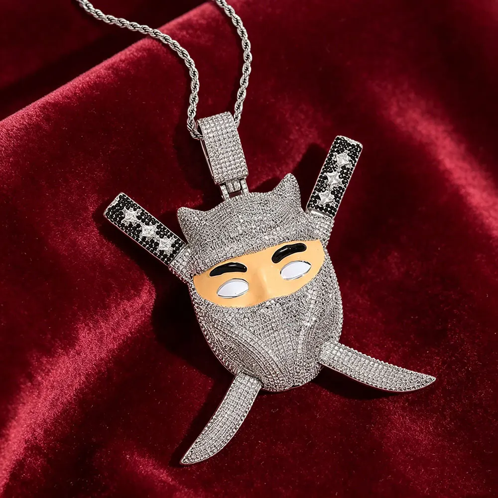 

ESKEEM New Ninja Weapons Sheath Sword Pendant Necklace Hip Hop Punk Ninja Pendant Necklace Hiphop Jewelry For Gift