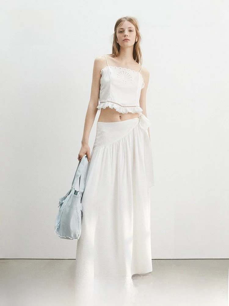 

Summer New Women's Belted Decorative Half-length Skirt A-line Standard Fit Mid-waist Gel Fiber Nylon Fiber Other Process