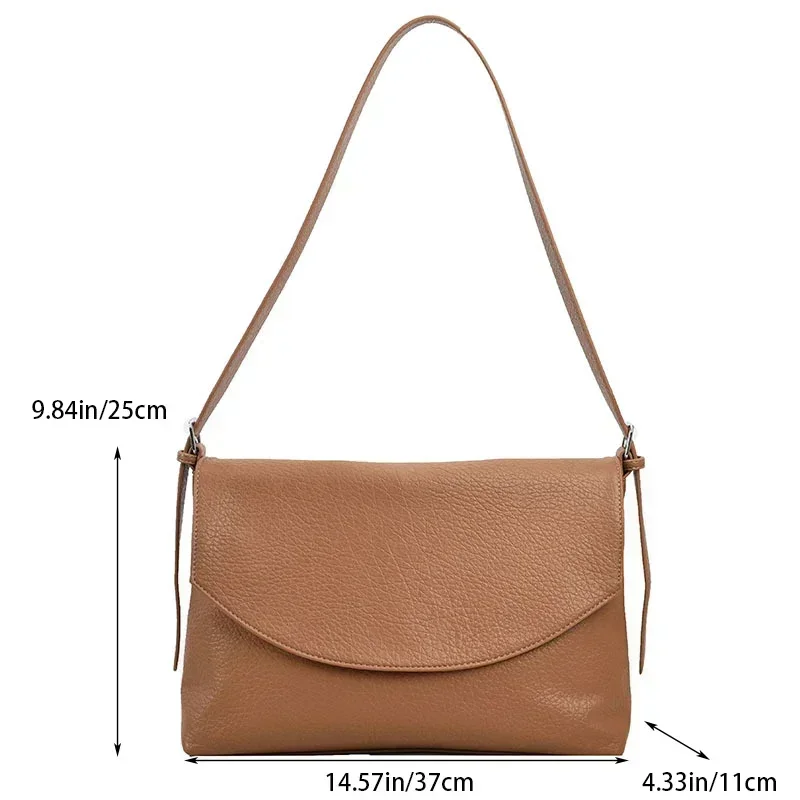 Large Capacity Women's Bag Leather Solid Color Shoulder Bag Daily Commute Shopping Crossbody Bag