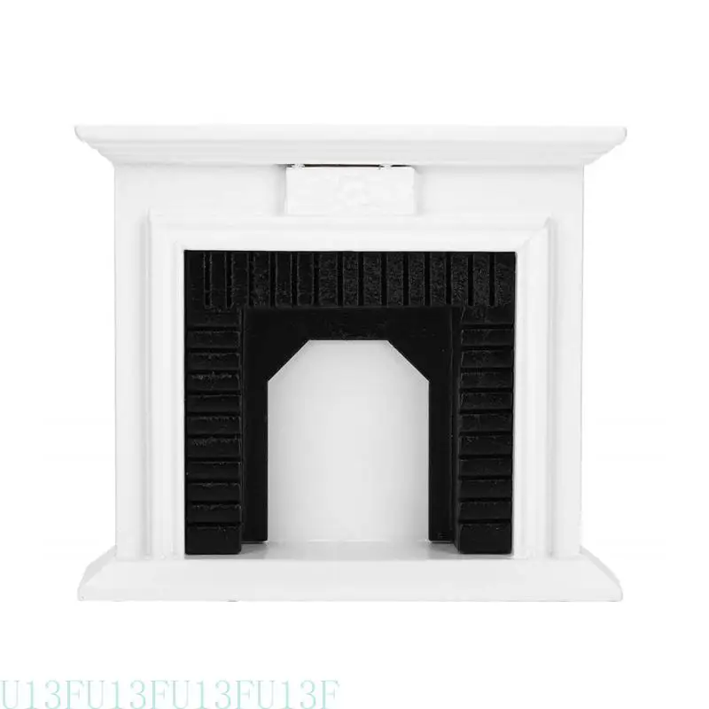 

U13F 1:12 Scale Dollhouses Miniature Furniture Room Black White Fireplaces Toy