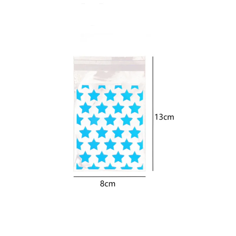 100/50pcs Transparent PE Star Jewelry Self-adhesive Bag Candy Card Holder Photo Animation Peripheral Storage Gift Bag Wholesale